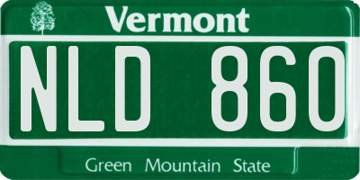 VT license plate NLD860
