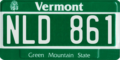 VT license plate NLD861