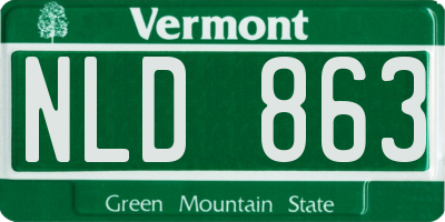 VT license plate NLD863