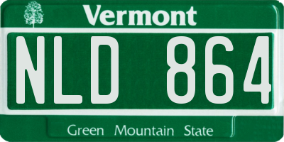 VT license plate NLD864