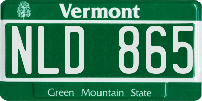 VT license plate NLD865