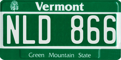 VT license plate NLD866
