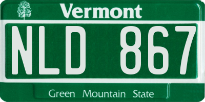 VT license plate NLD867