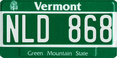 VT license plate NLD868