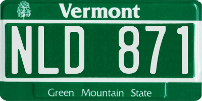 VT license plate NLD871
