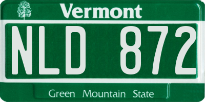 VT license plate NLD872