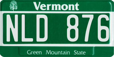 VT license plate NLD876