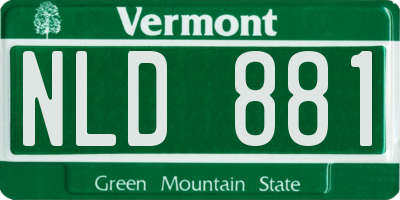 VT license plate NLD881