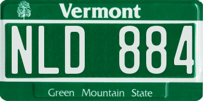 VT license plate NLD884