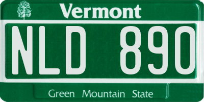 VT license plate NLD890