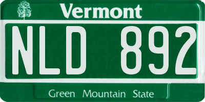 VT license plate NLD892