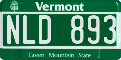 VT license plate NLD893