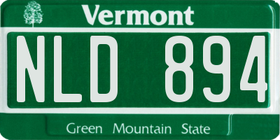 VT license plate NLD894