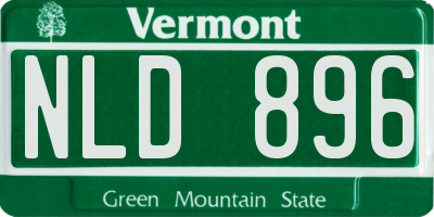 VT license plate NLD896