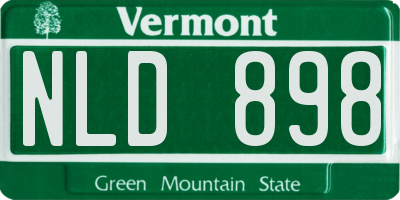 VT license plate NLD898
