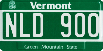 VT license plate NLD900