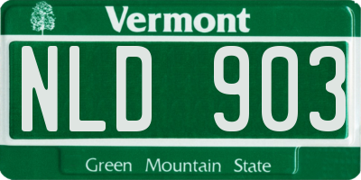 VT license plate NLD903