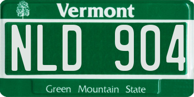 VT license plate NLD904