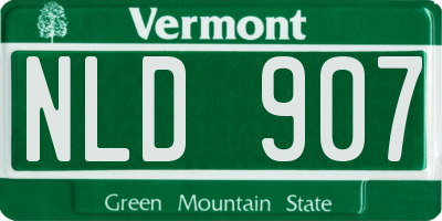 VT license plate NLD907