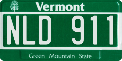 VT license plate NLD911