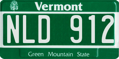 VT license plate NLD912