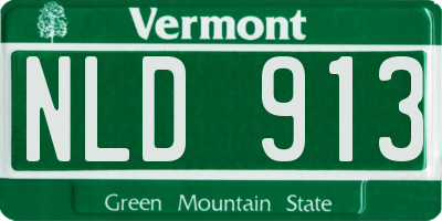 VT license plate NLD913