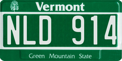 VT license plate NLD914