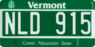 VT license plate NLD915