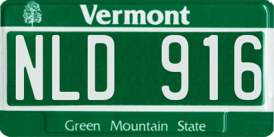 VT license plate NLD916