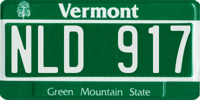 VT license plate NLD917