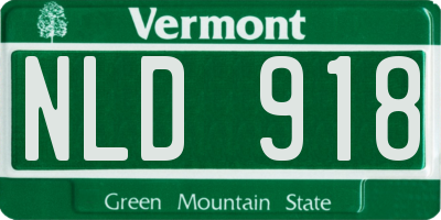 VT license plate NLD918