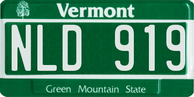 VT license plate NLD919