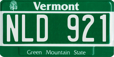 VT license plate NLD921