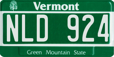 VT license plate NLD924