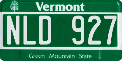 VT license plate NLD927