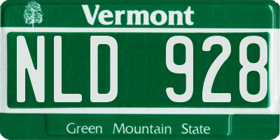 VT license plate NLD928