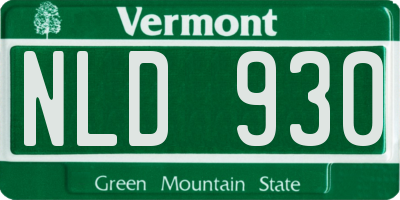 VT license plate NLD930