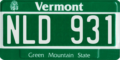 VT license plate NLD931