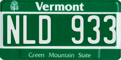 VT license plate NLD933
