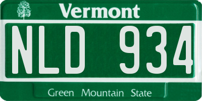 VT license plate NLD934