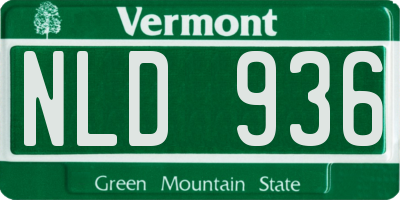 VT license plate NLD936