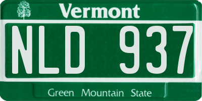 VT license plate NLD937
