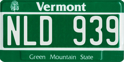 VT license plate NLD939
