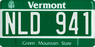 VT license plate NLD941