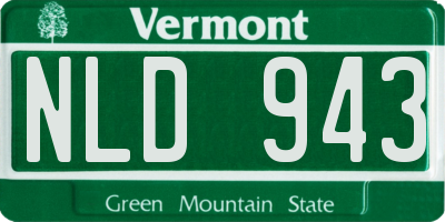 VT license plate NLD943