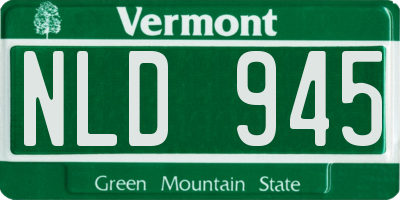 VT license plate NLD945