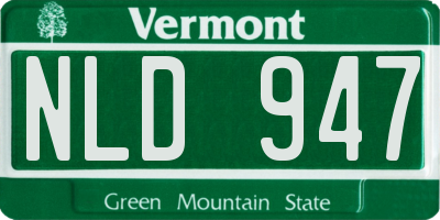 VT license plate NLD947