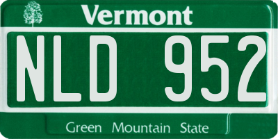 VT license plate NLD952