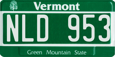 VT license plate NLD953