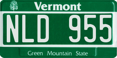 VT license plate NLD955